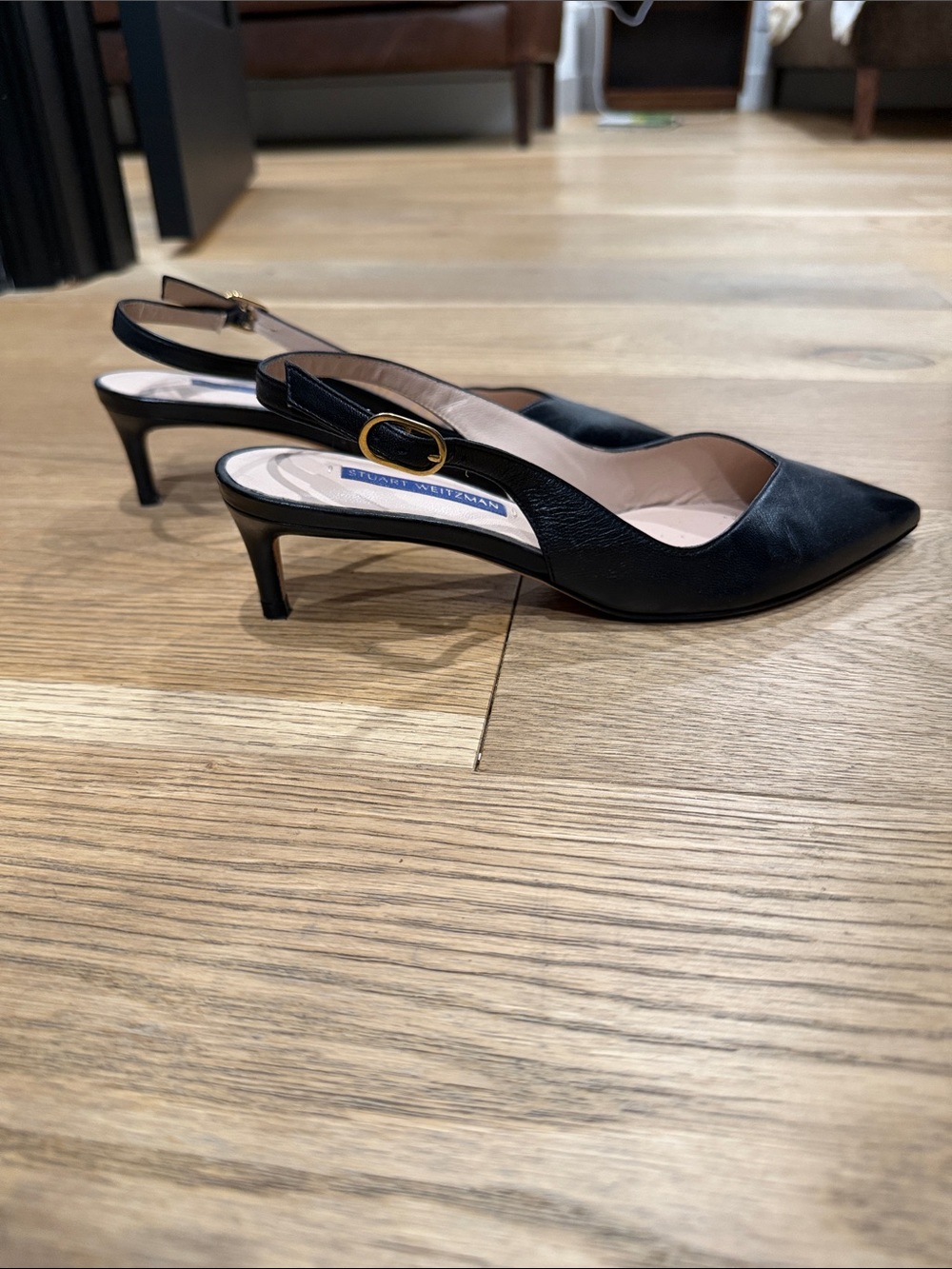 Stuart weitzman kitten heel sling backs
